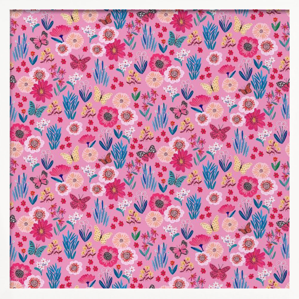 Butterflies & flowers Poster